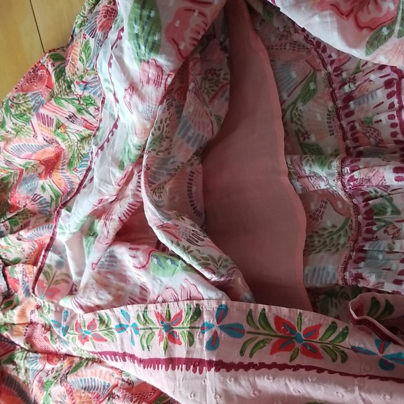 FARM Rio Smocked Top Midi Dress in Pink Macaw Flight - Picture 11 of 16